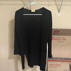 Black Open-Front Women's Cardigan Sweater